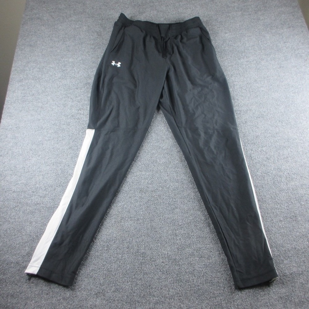 Under Armour Pants Mens L Black Fitted Joggers Fleece Logo Workout Gym Casual